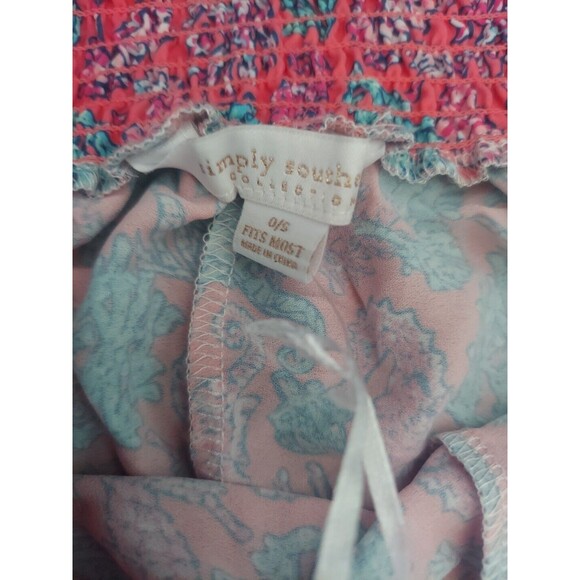 ! Simply Southern Seahorses & Coral Ruffles Elastic Waist  Shorts Size 0/S NWT - Picture 3 of 7